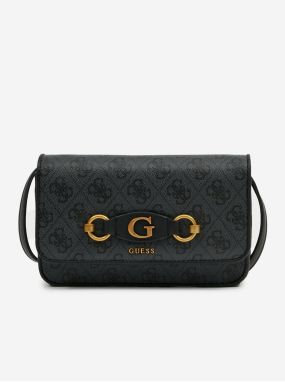 Tmavošedá dámska vzorovaná crossbody kabelka Guess Izzy