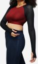 Vínový crop top s dlhým sieťovaným rukávom Ivy Park galéria