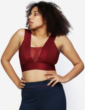Vínová športová podprsenka so sieťovaným detailom Ivy Park