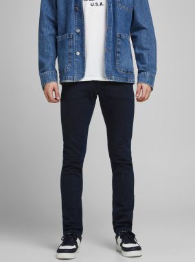 Tmavomodré slim fit rifle Jack & Jones Glenn