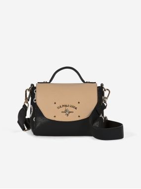 Béžovo-čierna crossbody kabelka U.S. Polo Assn. Port Mayaca