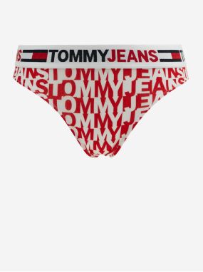 Nohavičky pre ženy Tommy Jeans - červená, biela