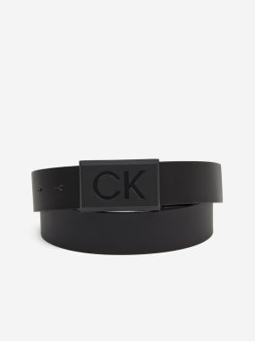 Čierny pánsky kožený opasok Calvin Klein