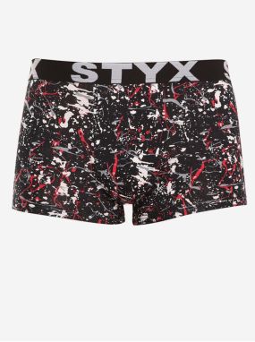 Boxerky pre mužov STYX - čierna, biela, tmavoružová