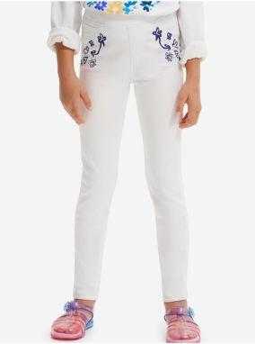 Biele dievčenské džínsy Desigual Verd