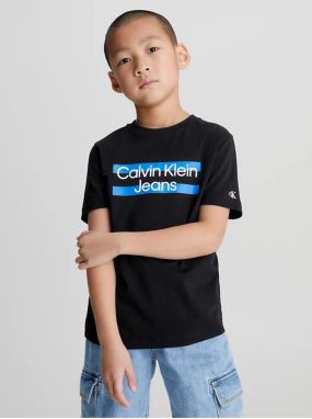 Čierne chlapčenské tričko Calvin Klein Jeans