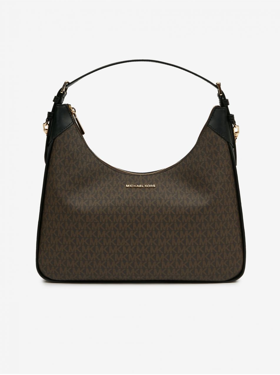 Tmavo hnedá dámska vzorovaná kabelka Michael Kors