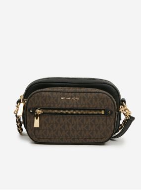 Tmavo hnedá dámska kožená crossbody kabelka Michael Kors