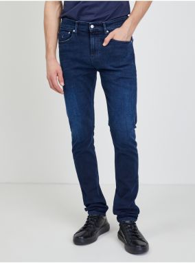 Skinny fit pre mužov Calvin Klein Jeans - tmavomodrá