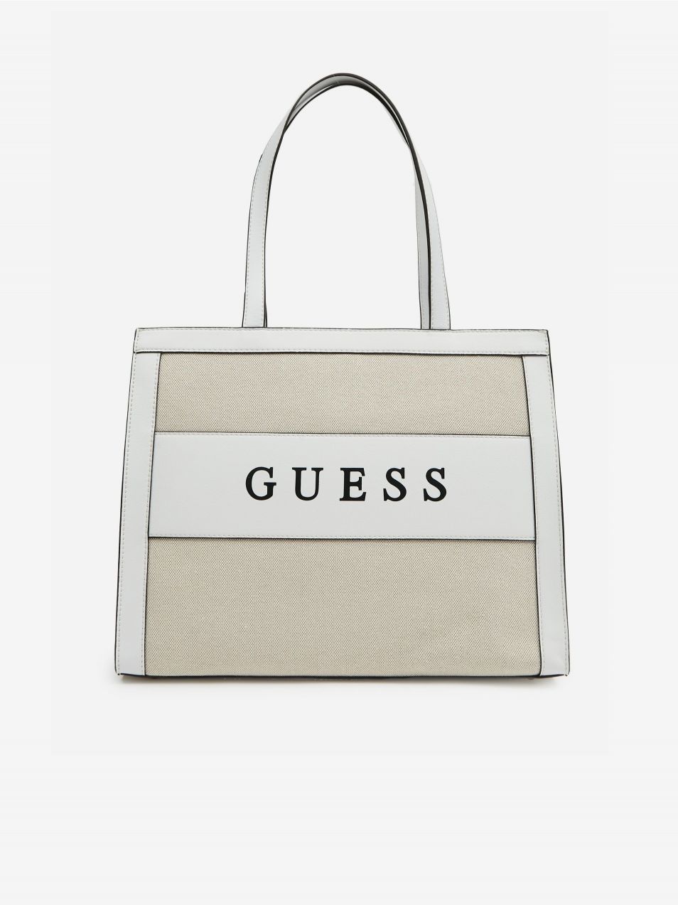 Bielo-béžová dámska kabelka Guess Monique Tote