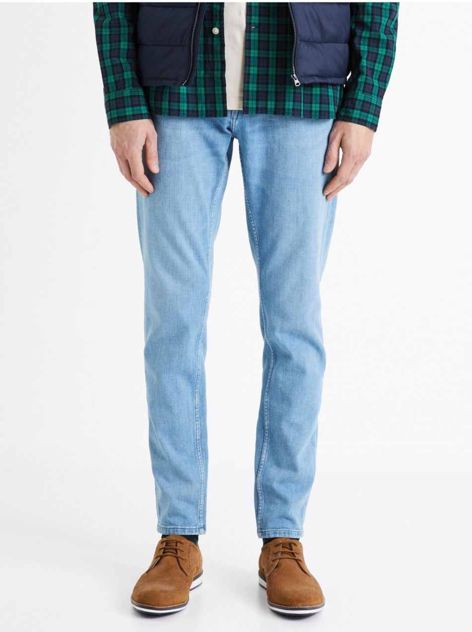Slim fit pre mužov Celio - svetlomodrá