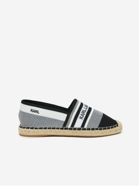 Bielo-čierne dámske kožené espadrilky KARL LAGERFELD Kamini