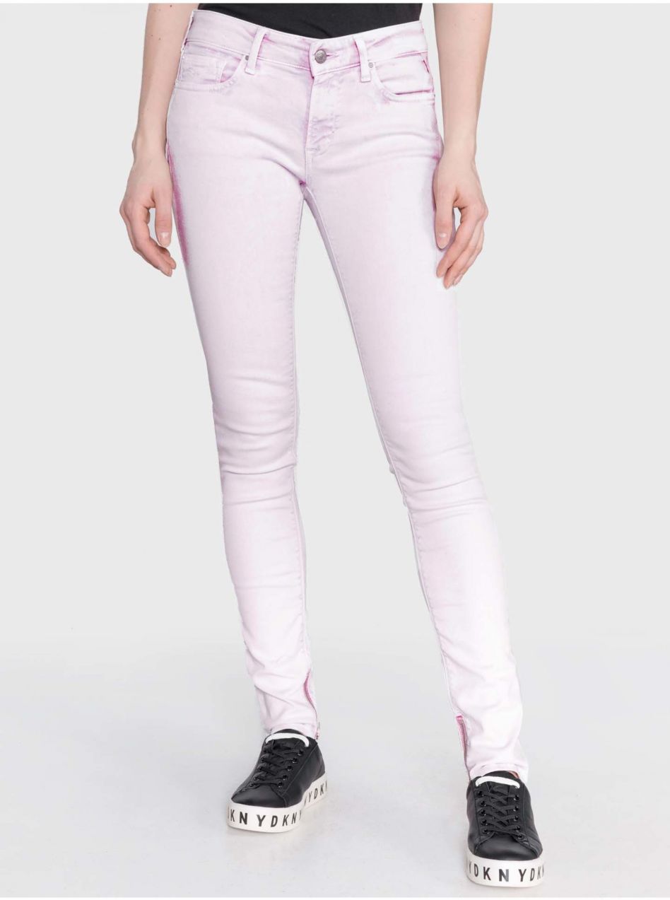 Skinny fit pre ženy Replay - ružová