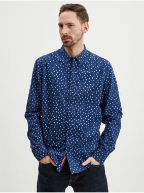 Tmavomodrá vzorovaná pánska košeľa Scotch & Soda