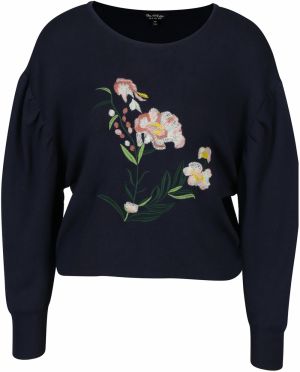 Tmavomodrý sveter s výšivkou Miss Selfridge
