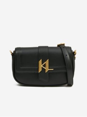 Čierna dámska kožená crossbody kabelka KARL LAGERFELD Shooting Stars