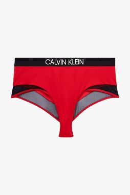 Červený spodný diel plaviek High Waist Bikini Calvin Klein Underwear