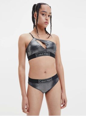 Čierny dámsky metalický vrchný diel plaviek Calvin Klein Underwear