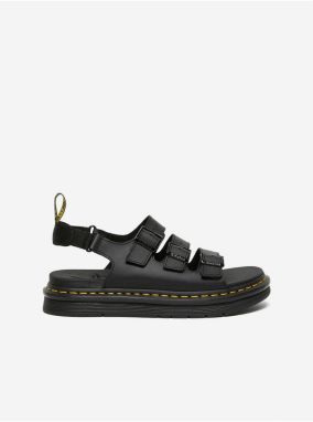 Čierne pánske kožené sandále Dr. Martens Soloman