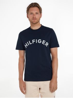 Tmavomodré pánske tričko Tommy Hilfiger Arched Tee