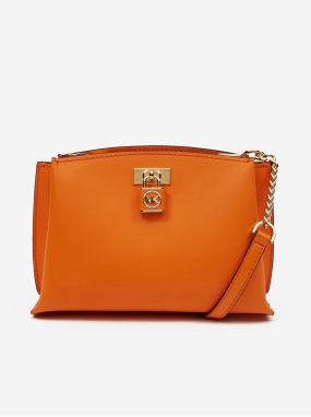 Oranžová dámska kožená crossbody kabelka Michael Kors Ruby