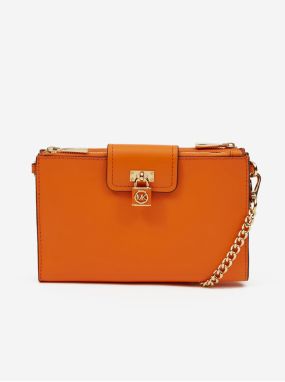 Oranžová dámska kožená crossbody kabelka Michael Kors Ruby