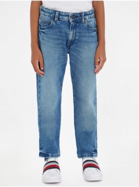 Modré chlapčenské straight fit džínsy Tommy Hilfiger