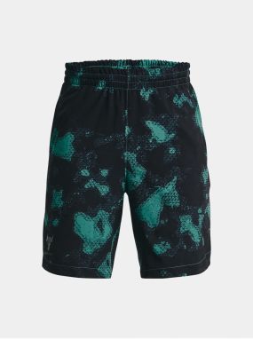 Zeleno-čierne chlapčenské šortky Under Armour Project Rock Printed Wvn Short