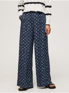 Culottes pre ženy Pepe Jeans - tmavomodrá, biela