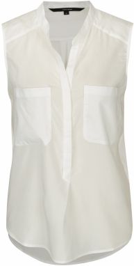 Krémová priesvitná blúzka bez rukávov VERO MODA Erika
