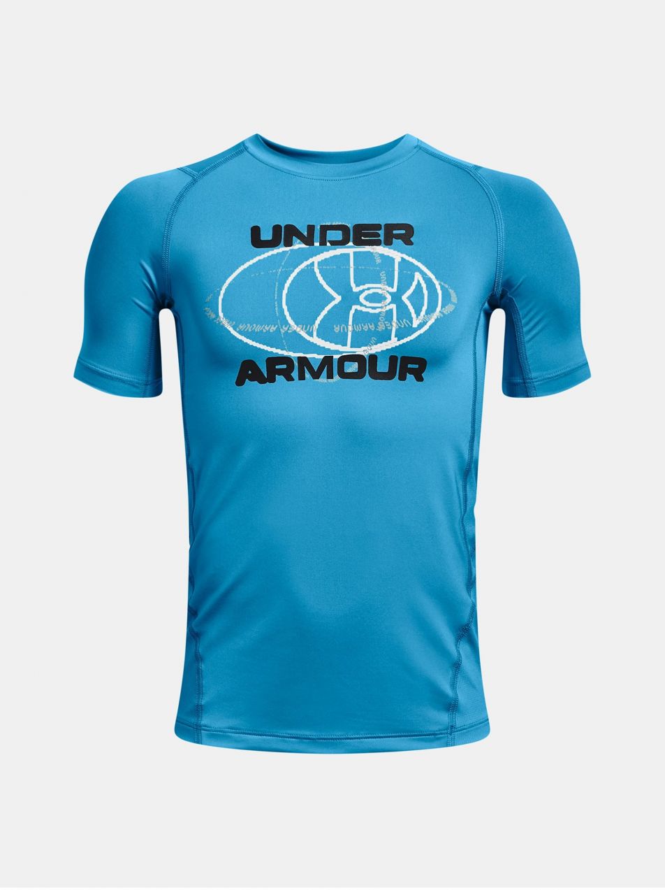 Modré chlapčenské športové tričko Under Armour UA HG Armour Novelty SS