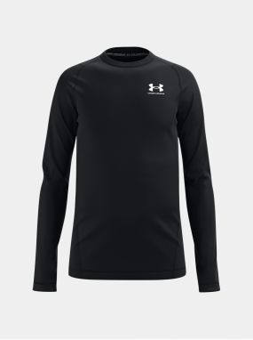 Čierne chlapčenské športové tričko s dlhým rukávom Under Armour CG Armour