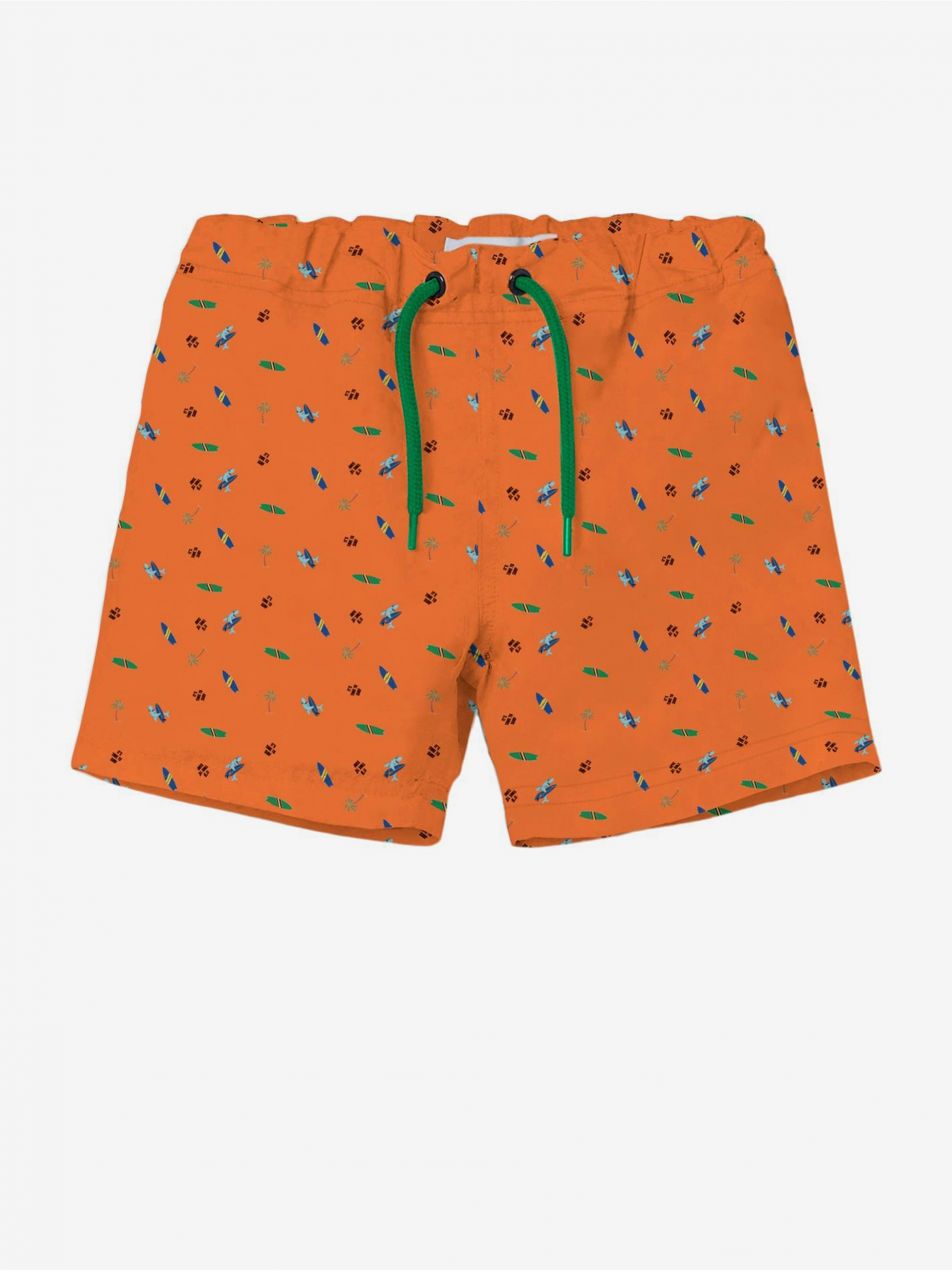 Oranžové chlapčenské vzorované plavky name it Zimmi