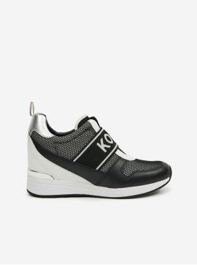 Čierne dámske kožené tenisky na kline Michael Kors Maven Slip On Trainer