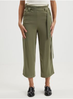 Kaki culottes so zaväzovaním VILA Priya