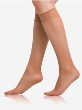 Sada dvoch párov dámskych silonkových podkolienok v telovej farbe Bellinda DIE PASST KNEE-HIGHS 20 DEN