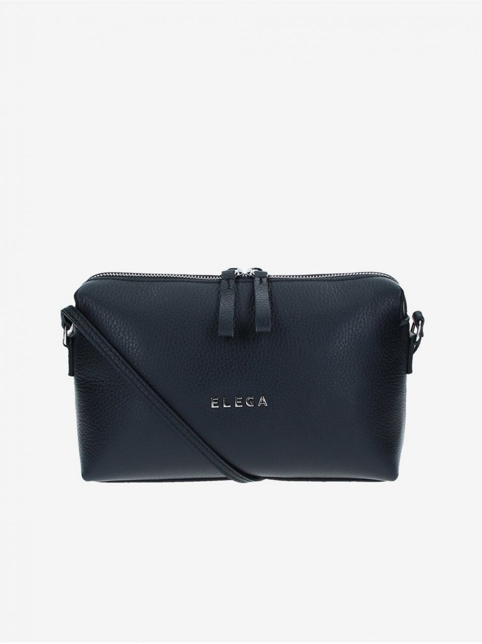 Čierna dámska kožená crossbody kabelka ELEGA Hill