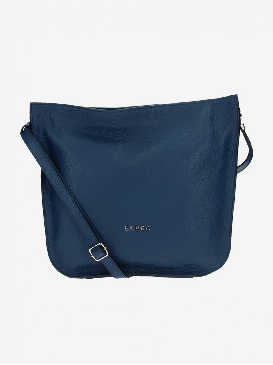 Tmavomodrá dámska kožená crossbody kabelka ELEGA Hobie