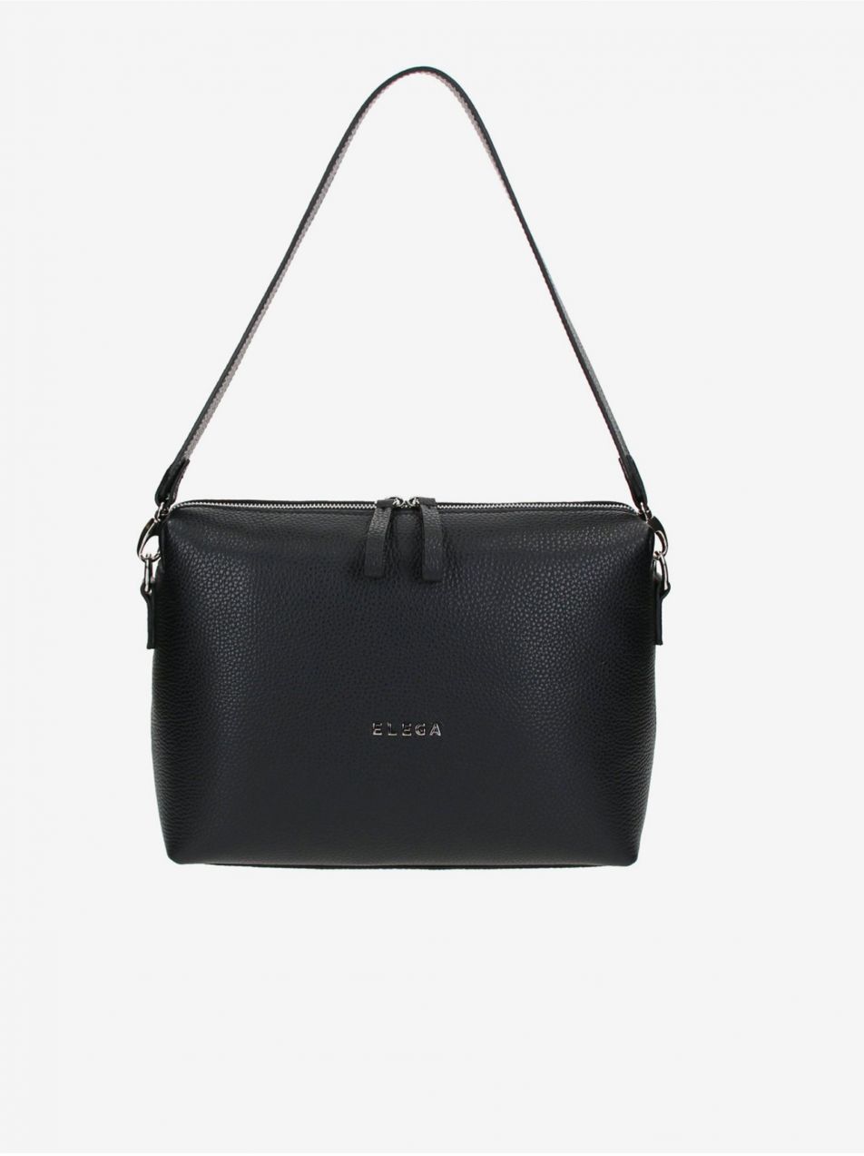 Čierna dámska kožená kabelka ELEGA Hills