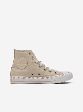 Ružovo-béžové dámske členkové tenisky Converse Chuck Taylor All Star Marbled