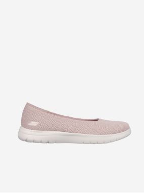 Espadrilky, slip on pre ženy Skechers - svetloružová, biela