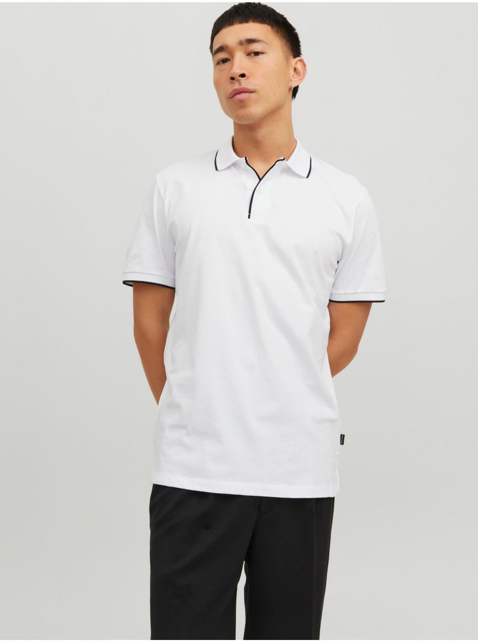 Biele pánske polo tričko Jack & Jones La Porter