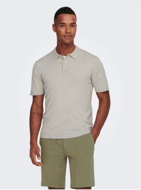 Svetlosivé pánske basic polo tričko ONLY & SONS Wyler