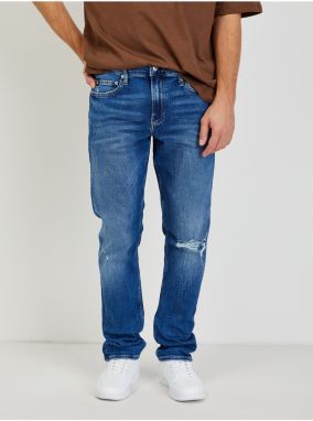 Modré pánske slim fit rifle Calvin Klein Jeans