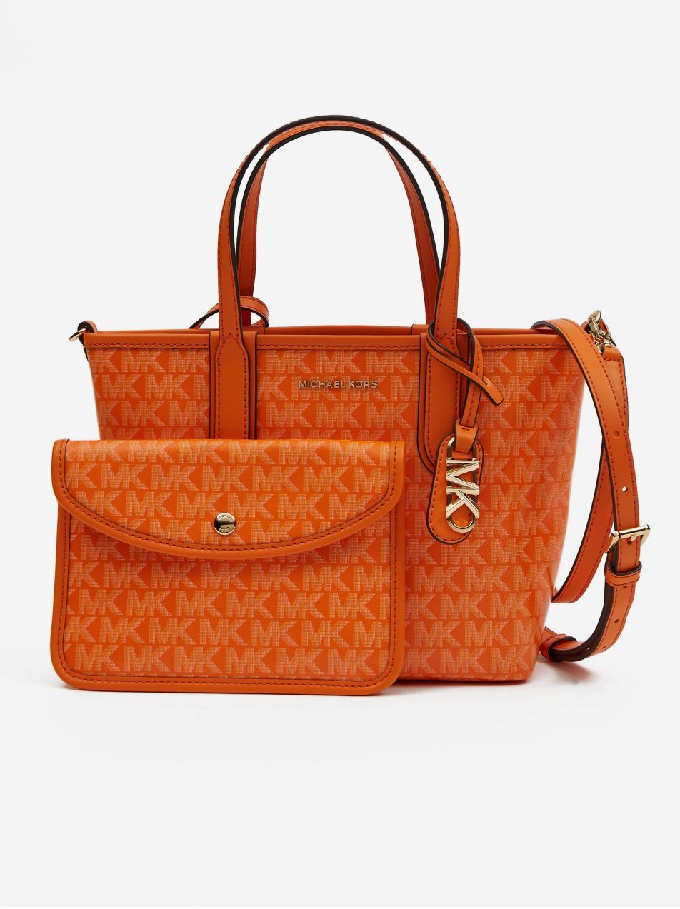 Oranžová dámska vzorovaná kabelka Michael Kors XS Open Tote