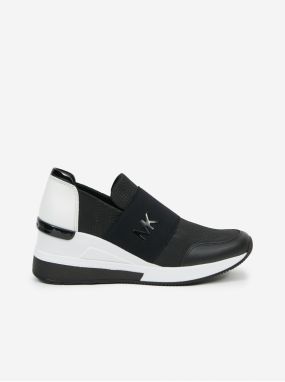 Bielo-čierne dámske slip on tenisky na podpätku Michael Kors Felix