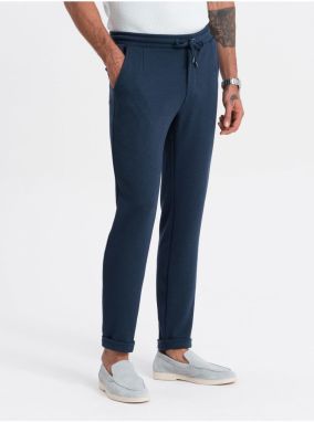 Tmavomodré pánske nohavice Ombre Clothing