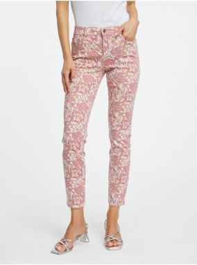 Ružové dámske vzorované slim fit džínsy ORSAY