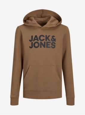 Hnedá chlapčenská mikina s kapucňou Jack & Jones Corp