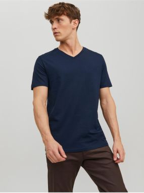 Tmavomodré pánske basic tričko Jack & Jones Organic